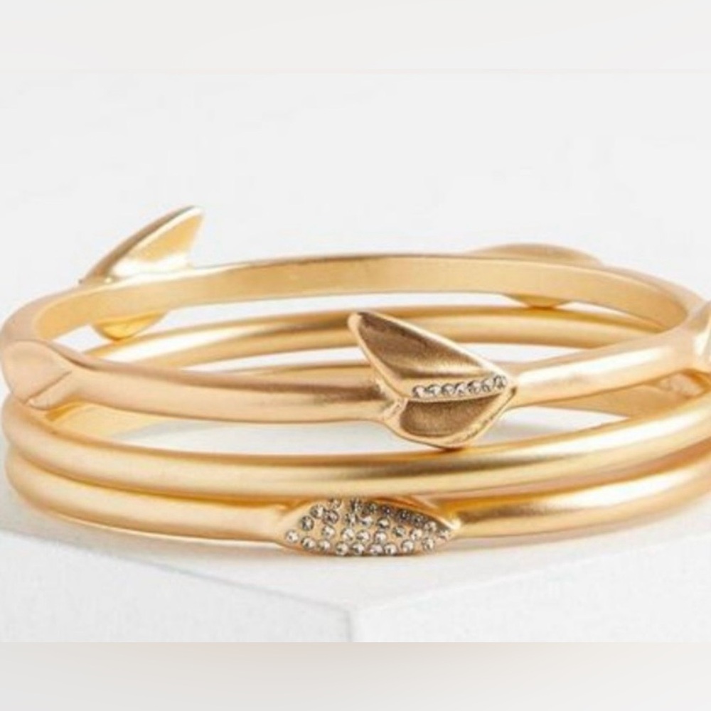 Torrid Bangle Set Of 3 Gold Tone With Charms Bracelet Set